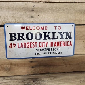 WELCOME TO BROOKLYN SIGN, AS SEEN ON WELCOME BACK KOTTER TV SHOW, NY, BROOKLYN - Picture 1 of 4