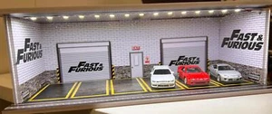 1:64 Fast & Furious Garage Diorama Display with LEDs -- G-Fans 710004 - Picture 1 of 5