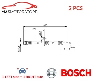 BRAKE HOSE LINE PIPE FRONT BOSCH 1 987 476 229 2PCS P NEW OE REPLACEMENT - Picture 1 of 5