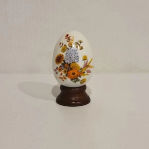 Huevo de porcelana vintage 1987 Avon "COLOR OTOÑO" regalos de la naturaleza por E. Hoffman - Imagen 1 de 5