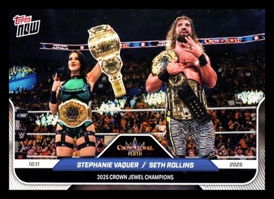 2025 Topps Now Stephanie Vaquer Seth Rollins #106 Crown Jewel - Image 1 of 2