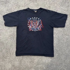 Vintage Y2K Basic Editions Patriotic Tshirt Large Eagle US 1776 Americana Retro - Picture 1 of 8