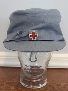 Uniforme de servicio de verano de la Cruz Roja Americana de la Segunda Guerra Mundial gorra gorra vintage años 40 ARC - Imagen 1 de 11