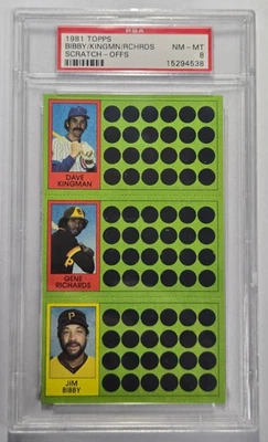 1981 TOPPS SCRATCH-OFFS BIBBY/KINGMAN/RICHARDS PSA NM-MT 8 - Image 1 of 2