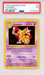 1999 Pokemon Game Kadabra 1st Edition - PSA 7 - #32/102  Card No #32 Genuine - Picture 1 of 2