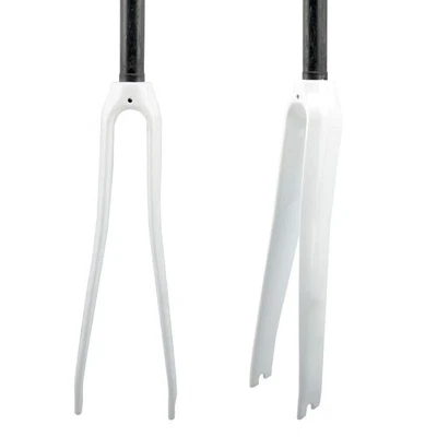 700C Carbon Fiber Road Bike Fork Rigid Racing Bicycle Forks Straight Tube 28.6mm - Image 1 of 4