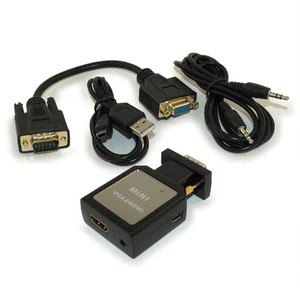 VGA with 3.5mm Audio to HDMI (to 1080P) Digital Converter  Portable - Picture 1 of 2
