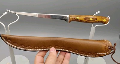 Don Canney Leech Lake Fillet Knife 2006 Handmade USA with Leather Sheath - Image 1 of 4
