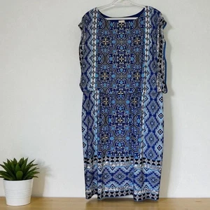 Chico’s Damen Blousonkleid blau bunt opulentes Paisleymuster Gr. L - Bild 1 von 7