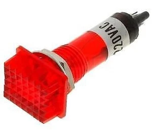 230V Light Indicator neon Lamp, Ø10mm lens 12x16mm red - Picture 1 of 1