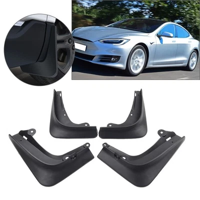 4pcs Front Rear Plastic Wheel Mud Flaps Splash Guards For Tesla Model S 2014-21 - Image 1 of 4