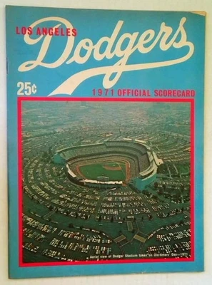 1971 Los Angeles Dodgers vs New York Mets Scorecard scored - Image 1 of 4