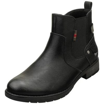 Botas Chelsea Mustang de tacón bajo con cremallera lateral para mujer en negro - 8 EE. UU. Foto 1 de 4