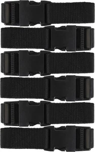 Utility Strap with Quick-Release Buckle, Black, 6-Pack, Black 72-Inch  - Picture 1 of 8