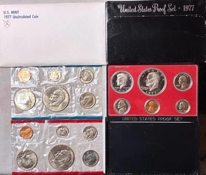 1977 Proof & Uncirculated Annual US Mint Coin Sets PDS 18 Coins - Bild 1 von 7