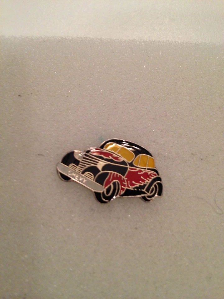 BRAND NEW BRASS ENAMEL BLACK HOT ROD FLAMES HAT LAPEL PIN TAC BACK AUTOMOBILE - Image 1 of 1