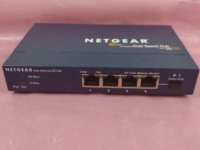 NetGear 4-Port 10/100Mbps Dual Speed Hub DS104 MW1A2 - Image 1 of 4