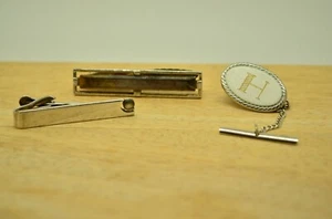 Lot of three silver plated tie clips clasps - Picture 1 of 5