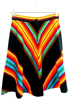 Mujer Orgullo Retro Vibrante Multicolor Línea A Geométrica Acampanada Falda Sin Marca  Foto 1 de 4