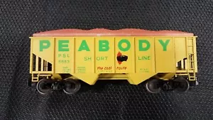 S American Models 308 Peabody PSL #6883 2-Bay Ribbed Hopper Car (w/Ore Load) - Picture 1 of 8