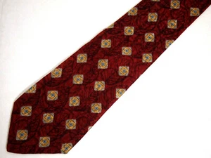 Robert Talbott Herren Krawatte Krawatte Burgunderrot Gelb Geometrisch Seide 57" Luxus - Bild 1 von 4