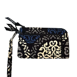 *VERA BRADLEY Wallet Wristlet Canterberry Cobalt Double Zip Around - Picture 1 of 9