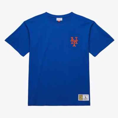 New Mitchell & Ness Mens MLB New York Mets Premium Pocket T-Shirt. - Image 1 of 4