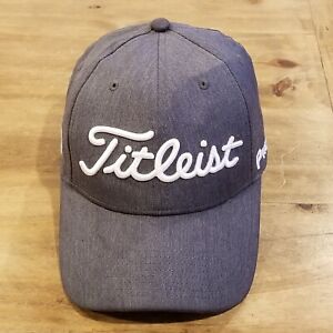 Titleist Hat Cap Size S/M Flex Stretch Fitted Gray White Spell Out Logo