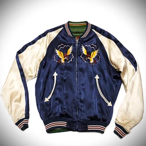 Vintage Rare The FLAT HEAD Japan Reversible Sukajan Souvenir Jacket Rayon Size L - Picture 1 of 20