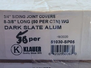 NUOVA scatola/50 Klauer 3/4" x 8 3/8" copri giunto laterale alluminio ardesia scuro 51030-SP05 - Foto 1 di 1