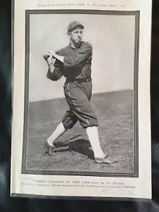 Original 1915 Police Gazette Supplement Baseball Player Eddie Collins Chicago - Picture 1 of 2