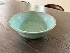 Schöne große Ton Schale Blau glasiert ca 20 x 10 cm Schüssel Müsli etc. - Bild 1 von 5