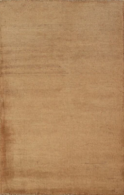 Стильный однотонный шерстяной современный ковер-фойе Gabbeh — улучшите ваш домашний декор 2x3 фута - Изображение 1 из 4