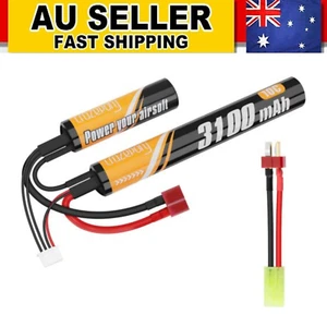 11.1V 3100mAh 10C Battery with T Plug to Tamiya for M4 Ak47 Pistol Rifle Airsoft - Picture 1 of 8