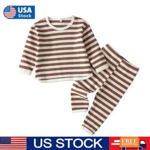 Toddler Boys Clothes Boy Girls Outfit Tops Pants Set Casual Pajamas Clothes - Picture 1 of 14