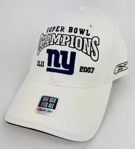 New York Giants NY Super Bowl XLII Champions Reebok NFL Hat Cap 2007 - Picture 1 of 8
