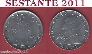 V50 VATICAN CITY VATICANO GIOVANNI XXIII 100 LIRE 1961 KM# 64.2 SPL / XF - Imagen 1 de 1