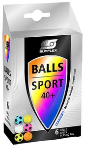 6 SUNFLEX Motivos Deportivos Pelotas de Ping Pong Estampado Colorido Pelotas de Ping Pong Nuevo EMBALAJE ORIGINAL - Imagen 1 de 1