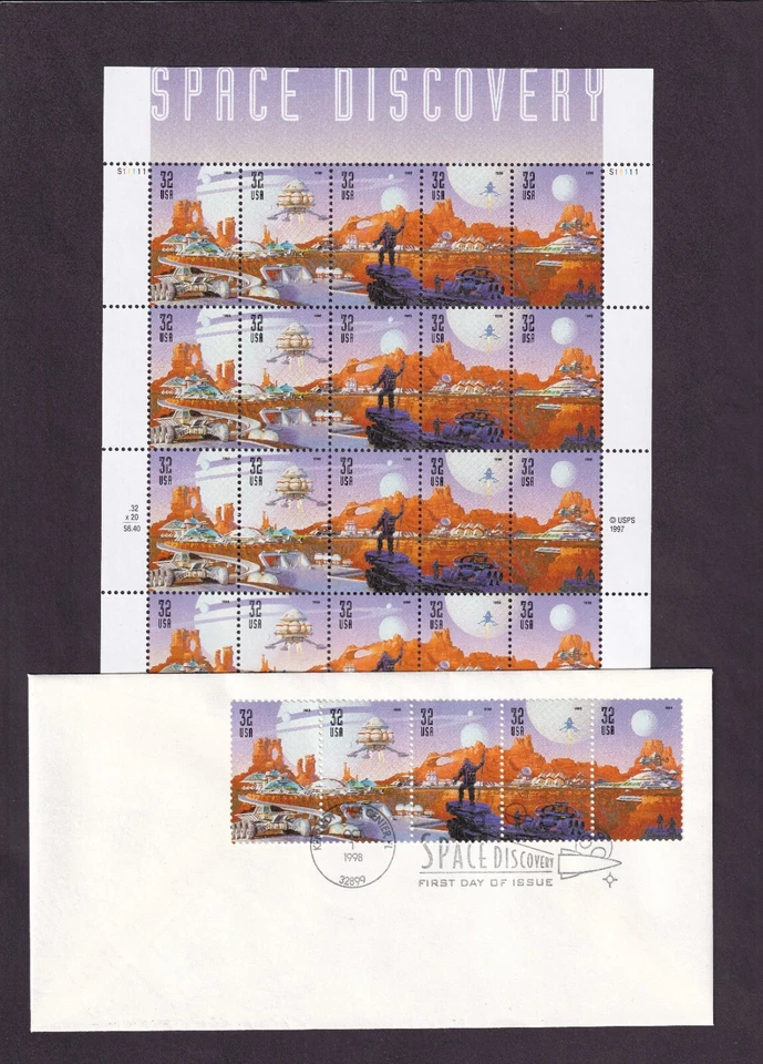Scott #3242a Space Discovery Sheet of 20 Stamps w/FDC - MNH - Image 1 of 1