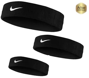 Nike Sports Headband Soft Cotton Swoosh Tennis Running Training Sweatband - Picture 1 of 4