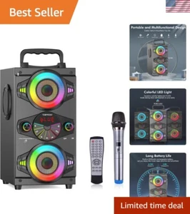 Powerful 60W Wireless Bluetooth Speaker with RGB Lights & Dual Mic Support - Picture 1 of 10
