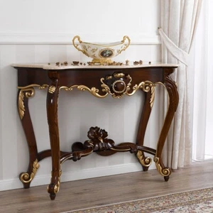 Konsolentisch Luigi Filippo Neapolitanisch '800 Englischer Barockstil Walnuss... - Bild 1 von 4
