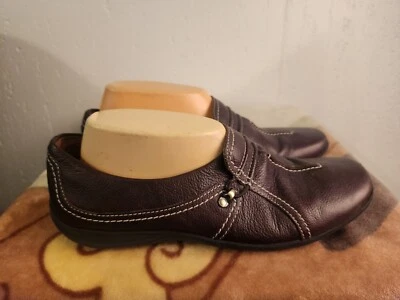 Naturalizer Womens sz 9.5 Brown Leather Slip On Flats Comfort Loafers Shoes #9 - Image 1 of 4