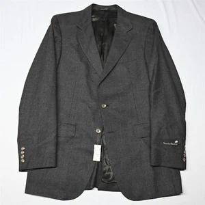 NEW Deadstock Vtg USA Made 41L 42L Brown Check Flannel Blazer Sport Coat Jacket - Picture 1 of 12