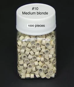 Silicone Lined Micro Rings Link Crimp Beads for Feather Hair Extension 1000 Pcs - Picture 1 of 1