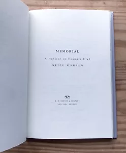 Memorial A Version Of Homers Ilias Alice Oswald Hardcover Amerikanische Erstausgabe - Bild 1 von 9
