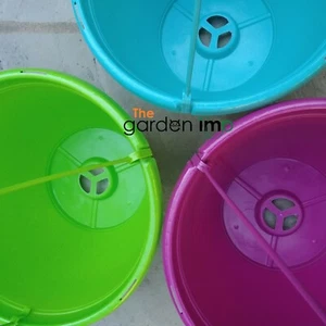 Plastic Hanging Baskets Round 10" Coloured Plant Pot Hangers Strong Planters - Picture 1 of 8