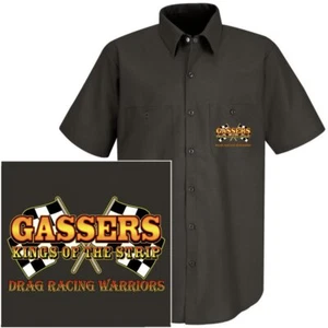 Camicia da lavoro Old School Outlaw Gasser Drag Racing Warrior Car Kings Of The Strip 1 - Foto 1 di 24