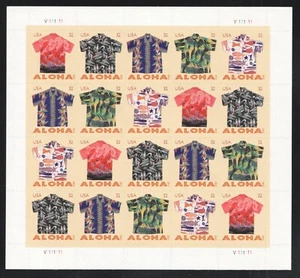 Scott #4596 a 4592-96 Aloha Shirts Sheet of 20 S/A USPS Genuine Stamps - MNH - Picture 1 of 1