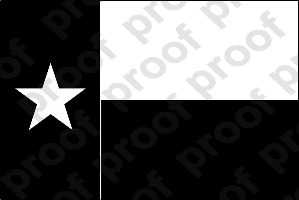STICKER TEXAS FLAG BLACK AND WHITE
